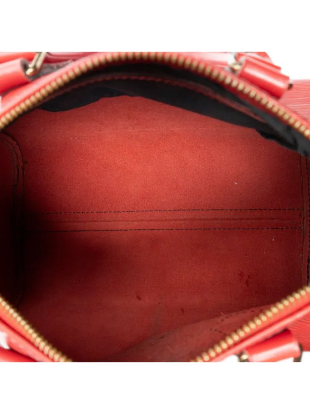 Louis Vuitton Speedy Black Stitch Red Epi Handbag